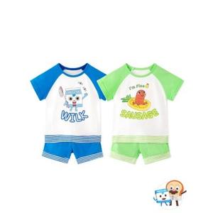 Conjunto de Ropa Casual Estilo Coreano OZKIZ para Niños, Moda Veraniega con Estampado de Dibujos Animados para 2-6 Años, Venta al Por Mayor - Product Image 1