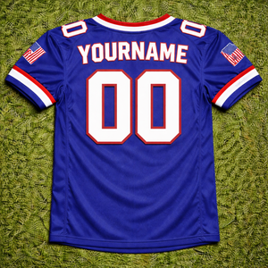 Maillot de football américain personnalisé pour équipes scolaires, coupe courte unie, séchage rapide, respirant, en tissu polyester, avec broderie personnalisée du joueur - Product Image 2