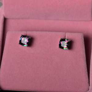 Pendientes de topacio místico, piedras preciosas de arcoíris, plata de ley, joyería colorida, regalo para mujer, elegante - Product Image 1