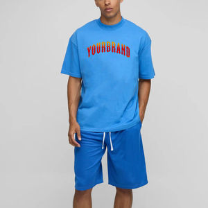 Conjunto Deportivo Informal de Dos Piezas para Hombre, Ropa Deportiva de Verano, Transpirable, Estampado Personalizado, Secado Rápido, Ecológico, 100% Algodón - Product Image 6
