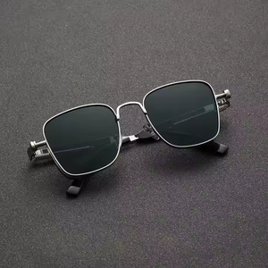 Lunettes de soleil carrées rétro à monture métallique, protection UV, pour hommes et femmes, idéales pour la pêche et les voyages - Product Image 6