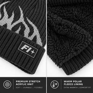 Bonnet d'hiver en tricot double face unisexe, doublure polaire thermique, bonnet pour homme et femme, idéal pour le ski, le cyclisme, la course à pied et la conduite - Product Image 5