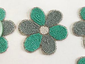 Floral <b>Beaded</b> Handmade Eco-Friendly Luxury <b>Coasters</b> for Home Hotel & Restaurant Use by Whimsy Art Craft - Product Image 3