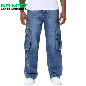 Jeans en denim délavé à jambe large, coupe décontractée, style skater, vintage, pour fabricants et grossistes - Product Image 4