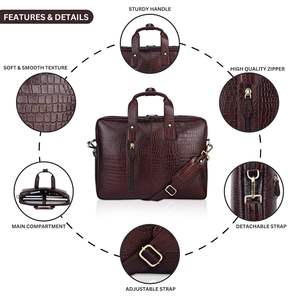 Fabricante del mejor maletín de cuero genuino de vaca vintage personalizado para hombre de 15 pulgadas, bolsa de viaje de gran capacidad para documentos. - Product Image 5