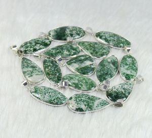 Pendentifs en pierre précieuse naturelle verte en forme de goutte d'eau, en argent sterling 925, sertis clos, en forme de poire, bijoux en cristal de guérison pour femmes, vente en gros - Product Image 5