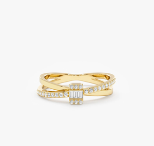 Elegant 14KT Gold Vintage IGI Certified Lab Grown Diamond Brilliant Cut Ring Anniversary Wedding Gift for Children's Stylish - Product Image 1