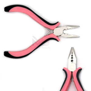 Multi Function Popular Trendy Metal Hair <b>Extension</b> Pliers Keratin Hair Pre-Bonded <b>Extensions</b> Commercial Use Pink Black Handle - Product Image 2