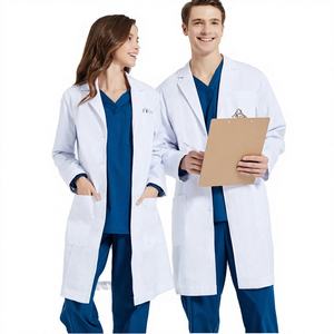 Bata de Trabajo Unisex de Longitud Completa para Hospital, Tejido 65% Poliéster/35% Algodón, FMF - Product Image 1