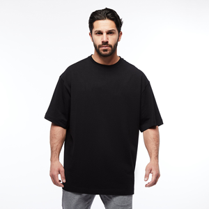 T-shirt de sport oversize à épaules tombantes 95 % coton 5 % élasthanne, personnalisable, vierge, fourni par le fabricant - Product Image 3