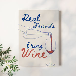 Arte de pared en lienzo para cocina, póster con ilustración de cita sobre vino, decoración moderna para pared de bar, impresión en lienzo - Product Image 1
