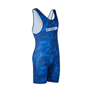 Singlet de Lucha Libre Personalizado Five B con Camuflaje, Sin Mangas, con Tirantes Cruzados, Absorbente de Humedad, Ajustado y Compresivo para Hombre - Product Image 6