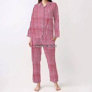 Ensemble de pyjama pour femmes 100% coton, vêtements de maison doux, ensemble de pyjama printemps/été, motif floral/CHARACTERE/Lettre/Motif/Vacances/Arbre, PJ014 - Product Image 3