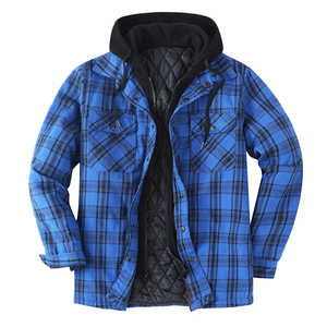 Wholesale <b>Mens</b> High Quality <b>Checkered</b> Flannel Shirt With Hood Casual Winter - Product Image 6
