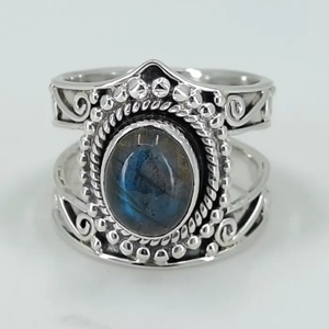 Boho Chic <b>Labradorite</b> Oval Cut 925 Sterling Silver Handmade <b>Ring</b> Perfect November Birthstone Jewelry Gift for Her Birthday - Product Image 6