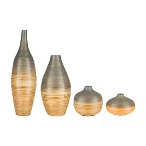 Ensemble de vases Vietrustic en bambou tressé, vases sur pied et vases de table pour la décoration de chambre - Product Image 1