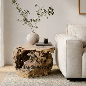 Modern Wood <b>Side</b> <b>Table</b> Handmade Natural Hollow Design Living Room Furniture - Product Image 4
