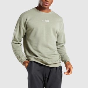 Sweat-shirt à col rond OEM ODM en coton molletonné uni à manches longues, fabricant de vêtements personnalisés en gros - Product Image 5
