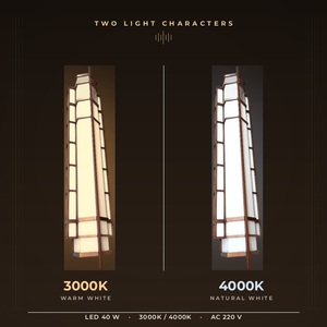Lampe murale extérieure Art Déco 1800 mm en acier inoxydable 304, bronze brossé, faux marbre, LED 40W, pour hôtel, façade de villa, éclairage extérieur - Product Image 5