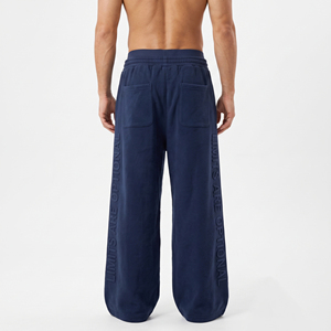 Customized Embossed Side Printed Wide Leg Sweatpants Men Winter Wear Loose Fit Heavyweight <b>Trouser</b> <b>Elastic</b> <b>Waist</b> Cotton Pants - Product Image 2