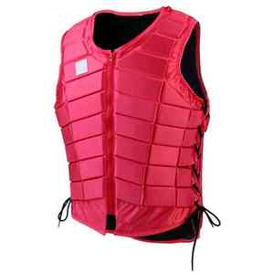 Chaleco de Seguridad Ecuestre Rojo, sin Mangas, con Cierre de Cremallera, Ajustable, Transpirable, Protector Corporal de Neopreno para Montar a Caballo - Product Image 3