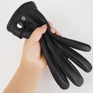 Luxury Winter Genuine Deerskin Leather <b>Gloves</b> for Men <b>Warm</b> Fur Lined Wool Knit Cuff Driving <b>Gloves</b> Soft Outdoor Fashion - Product Image 3