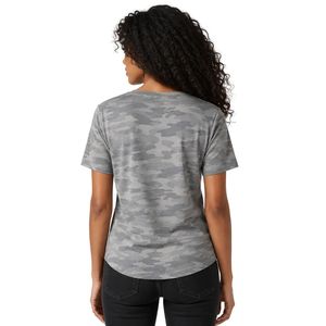 Gray Camo Rhinestone Tee Women Short Sleeve Cotton T Shirt Fashion Graphic <b>Top</b> Casual Streetwear Apparel Summer Daily Wear - Product Image 6