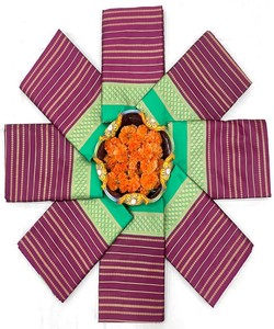 Traditional Indian Silk Saree Purple Green Border Banarasi Style <b>Floor</b> Length Women's Wedding Wear - Product Image 5
