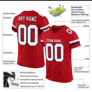 Uniforme de Fútbol Americano Deportivo de Poliéster Ligero con Impresión de Logotipo Personalizado, Gran Venta - Product Image 4