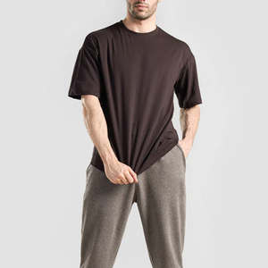 Custom Wholesale Blank <b>Tshirts</b> Cropped Tee Shirt Men Oversized For Men Streetwear Boxy Tee Cropped Men’s T-shirts - Product Image 3