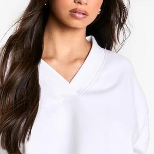 Sweat-shirt élégant à col en V pour femmes, pour les acheteurs en gros, prix avantageux, collection hiver décontractée pour femmes / Matière respirante pour plus de confort - Product Image 2