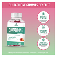 Kangherb OEM ODM Vente en gros Gommes de glutathion végétaliennes de qualité alimentaire 60 unités Éclaircissement du teint Soutien antioxydant