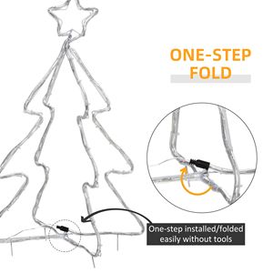 Christmas LED Motif Light Christmas Tree Warm White <b>Rope</b> <b>Lighting</b> with Steel Frame Stake Outdoor Ornament Decoration - Product Image 6
