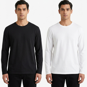 Men's Long Sleeve T-Shirt 100% Cotton Crew-Neck Regular Fit Casual Jersey Knitted Tee Shirts Men Lightweight Summer <b>TShirt</b> Mens - Product Image 5