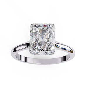 Women's Radiant Cut Diamond <b>Ring</b> Minimalist Engagement Wedding Band Silver Plated Fine Jewelry - Product Image 3