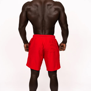 <b>Men</b> Solid Color 100% Cotton Eco-Friendly <b>Shorts</b> <b>Elastic</b> <b>Waist</b> Casual Wear Breathable Mid Length Red - Product Image 2