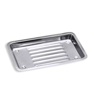 Plateau à instruments carré manuel en acier inoxydable GUJJAR SURGICAL 22x11x2cm, qualité 304, pour laboratoire, usage dentaire et chirurgical, certifié CE - Product Image 3