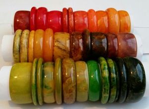 Classic Handmade Resin Bangle Chunky Stacks Daily Wear Party Festive Retro Marbled Vintage Fashion Jewelry <b>Bracelet</b> Accessory - Product Image 4