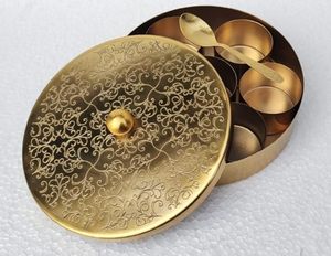 Traditional Brass Handcrafted Luxury <b>Spice</b> Box Masala Dabba Freshness Preservation Multiple Compartments Indian Kitchen <b>Spice</b> - Product Image 3