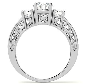 Anillo de Moissanita de Corte Redondo Estilo Antiguo, Plata de Ley 925, Chapado en Oro Blanco, Anillo de Compromiso, Boda, Novia, Joyería de Lujo Vintage - Product Image 4