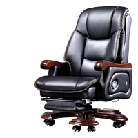 Chaise de direction classique de luxe 2026, nouvelle chaise de bureau en cuir véritable, chaise inclinable de loisirs, chaise de direction moderne en contreplaqué électrique