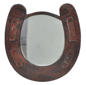 Farmhouse Country Style Horse Shoe <b>Framed</b> Mirror Wall Mount Decorative <b>Antique</b> Mirror Home Decor - Product Image 1
