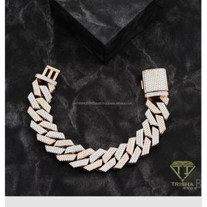 Bracelet Hip Hop en Moissanite Premium, en Argent Sterling 925, avec Maillons Cubains Angulaires Audacieux et Fermoir Glacé - Product Image 4