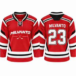 Maillot de hockey sur glace personnalisé de haute qualité avec impression par sublimation et broderie, uniforme d'entraînement en polyester pour hommes - Product Image 2