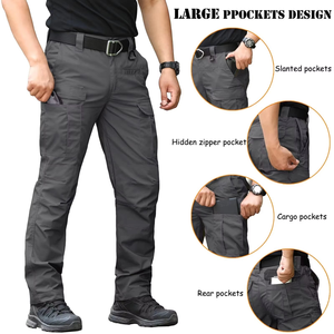 Pantalon cargo droit pour homme en toile de haute qualité, robuste, décontracté, écologique, pour usage quotidien et streetwear - Product Image 5