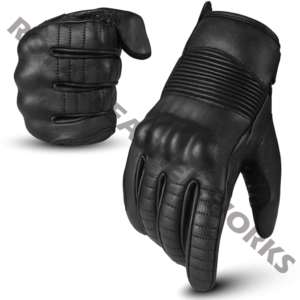 Leather Motorbike Gloves Wrist Length Sporty Style Customized Colour Unlined Breathable for Cycling Four Seasons Use - Product Image 1