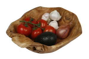 Bol en bois sculpté à la main, en bois de racine récupéré, rustique, pour salade et fruits, par HWC - Product Image 6
