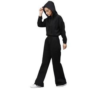 Conjunto Deportivo de Invierno Personalizado para Mujer, Talla Grande, 2 Piezas, Sudadera con Capucha Transpirable y Pantalones, 100% Algodón, para Fitness - Product Image 4