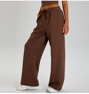 Pantalon de survêtement droit pour femme, taille élastique, décontracté, ample, en molleton de coton, style automne - Product Image 3