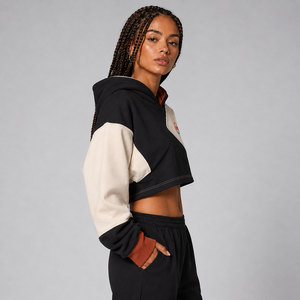 Top Quality <b>Women's</b> Cropped <b>Hoodie</b> Custom Logo <b>Soft</b> Cotton Fleece Warm Breathable Pullover Casual Wear <b>Women</b> Cropped <b>Hoodie</b> - Product Image 2